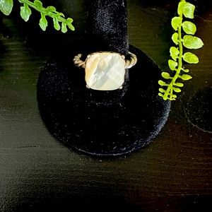 Pandora Mother of Pearl Twisted Sterling Serenity Ring Size 7